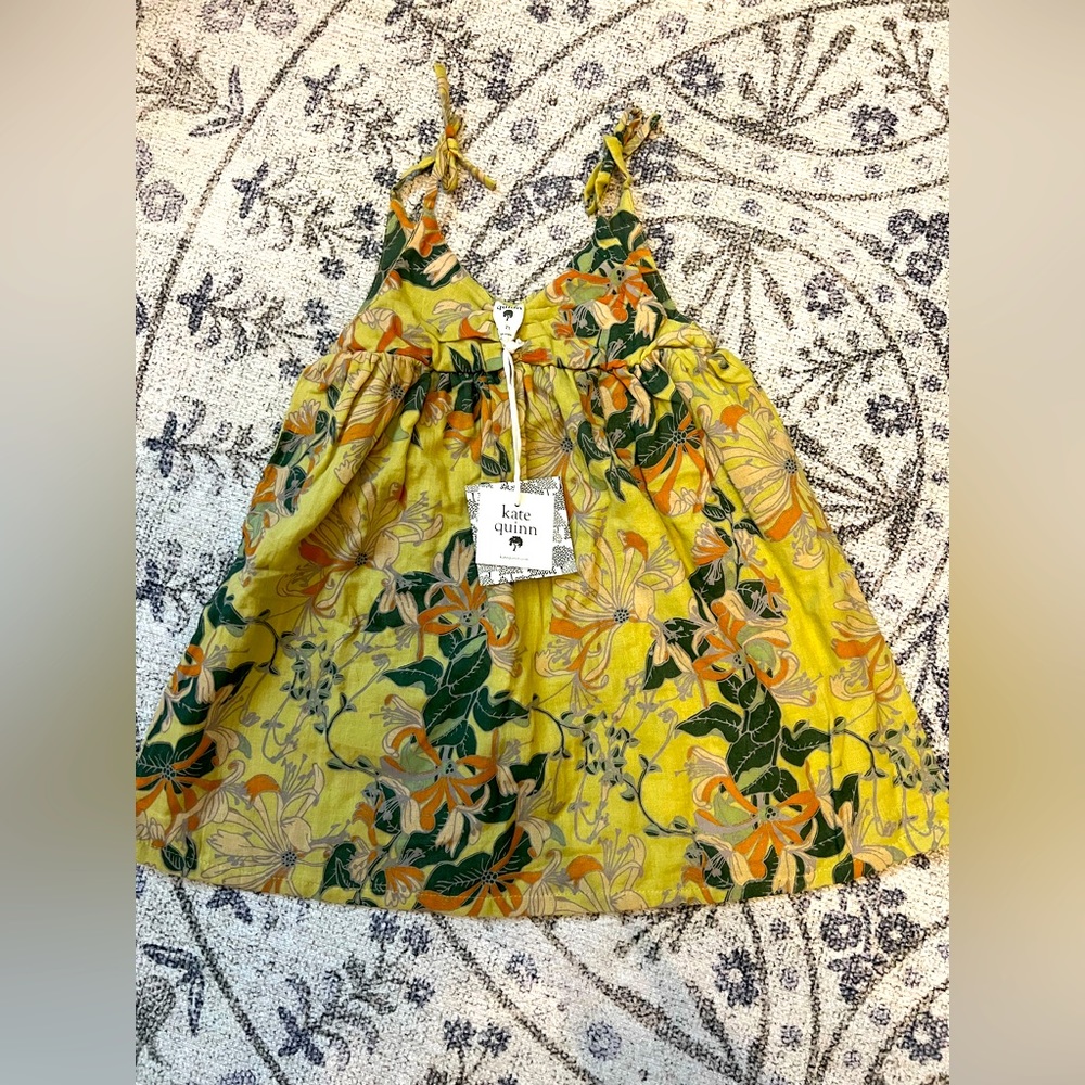 NWT Kate Quinn gathered ruched tie dress | honeysuckle 2T